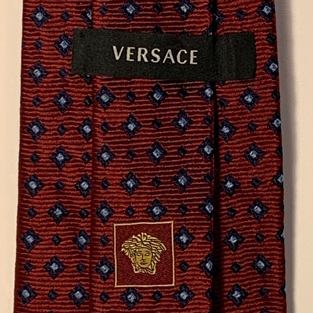 Red Versace Tie Gently Loved Condition, Made in Italy, 100% Silk